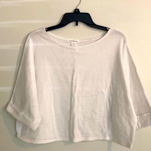 Caution to the wind light Crop sweater